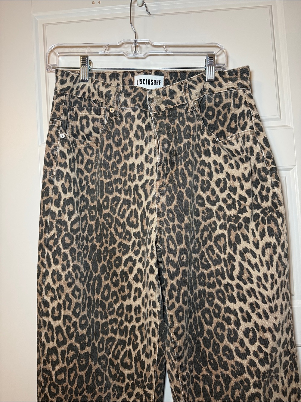 Women's Leopard Print Jeans - Tan/Black